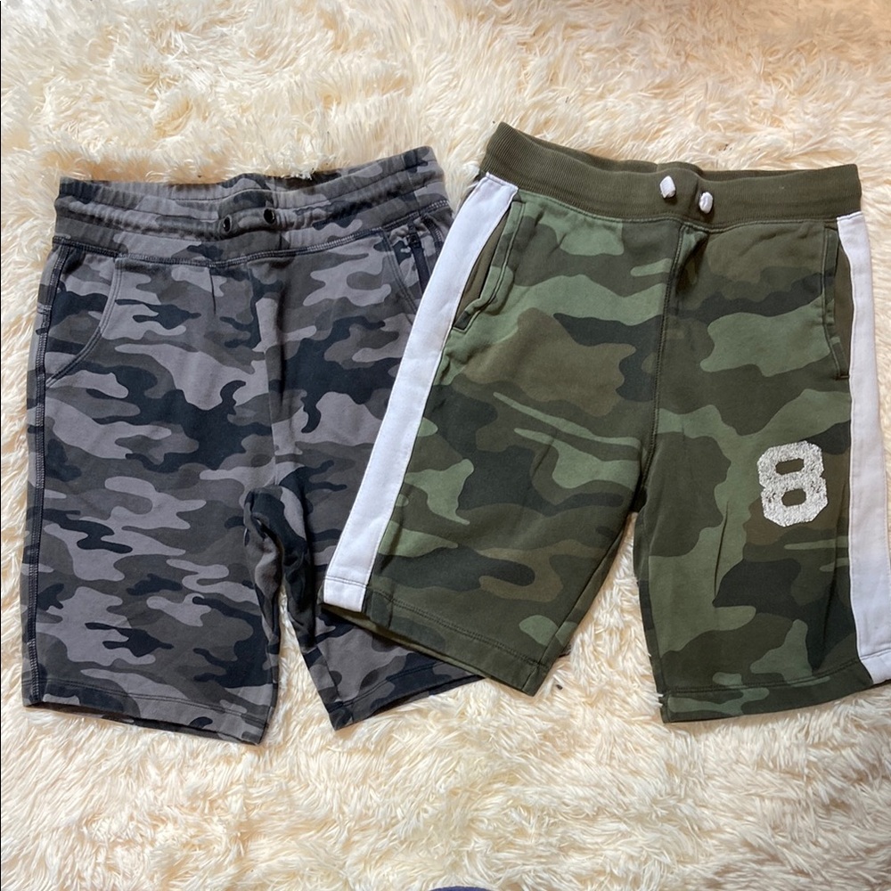 Camo Kids Shorts Set - Green and Gray